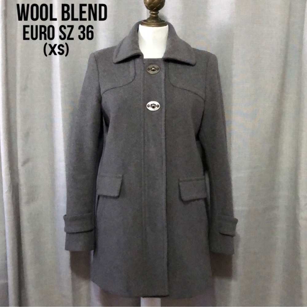 Gorgeous Comptoir Des Cotonniers Wool Blend Coat-Longer Length-Gray-Euro sz 36